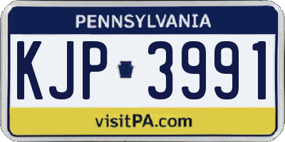 PA license plate KJP3991