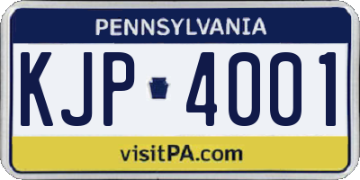 PA license plate KJP4001