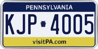 PA license plate KJP4005