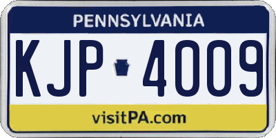 PA license plate KJP4009