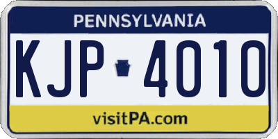 PA license plate KJP4010