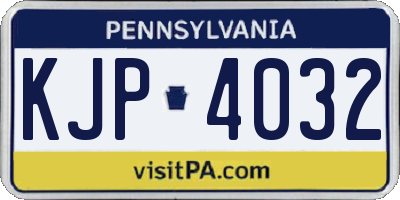 PA license plate KJP4032