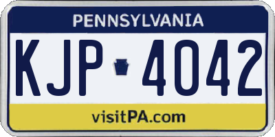 PA license plate KJP4042