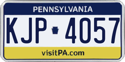 PA license plate KJP4057