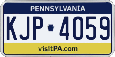 PA license plate KJP4059