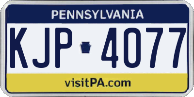 PA license plate KJP4077