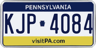 PA license plate KJP4084