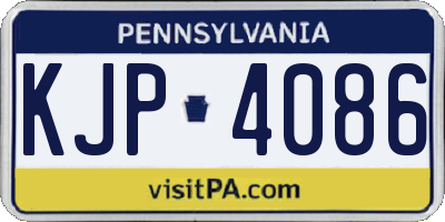 PA license plate KJP4086