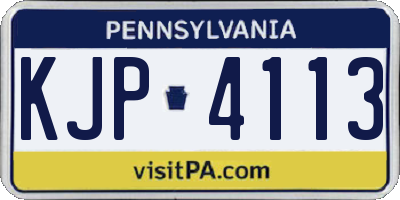 PA license plate KJP4113