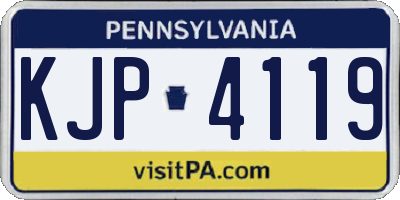 PA license plate KJP4119