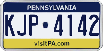 PA license plate KJP4142