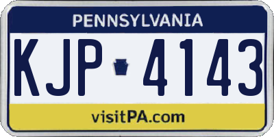 PA license plate KJP4143