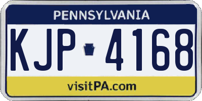 PA license plate KJP4168
