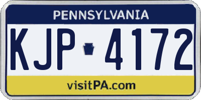 PA license plate KJP4172