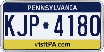 PA license plate KJP4180