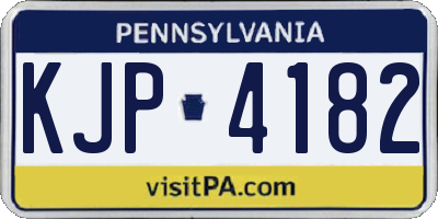 PA license plate KJP4182