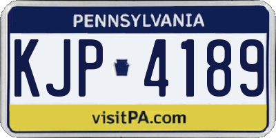 PA license plate KJP4189