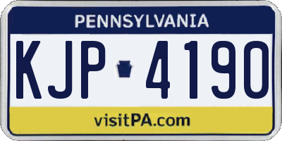 PA license plate KJP4190