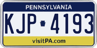 PA license plate KJP4193