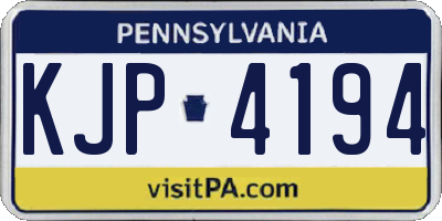 PA license plate KJP4194