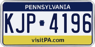 PA license plate KJP4196