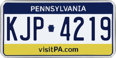 PA license plate KJP4219