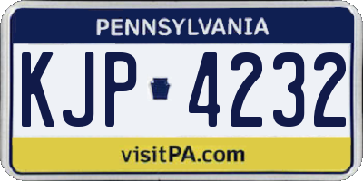 PA license plate KJP4232