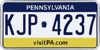 PA license plate KJP4237