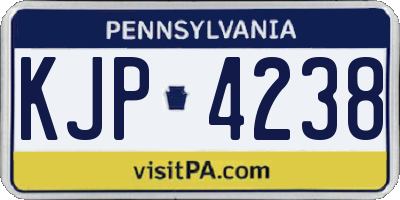 PA license plate KJP4238