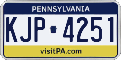 PA license plate KJP4251