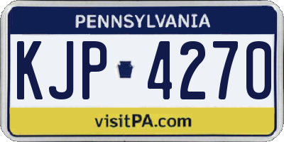 PA license plate KJP4270