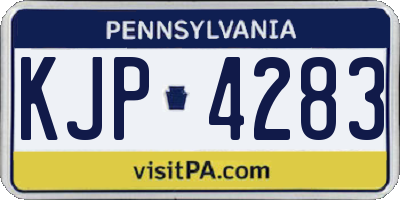 PA license plate KJP4283