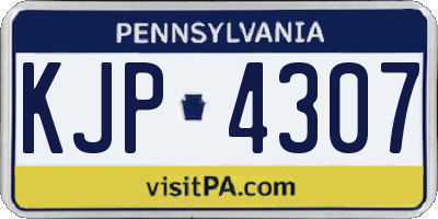 PA license plate KJP4307