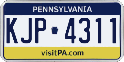 PA license plate KJP4311