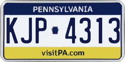 PA license plate KJP4313