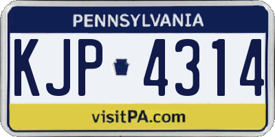 PA license plate KJP4314