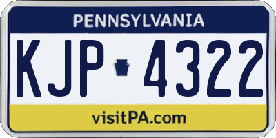 PA license plate KJP4322