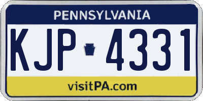 PA license plate KJP4331