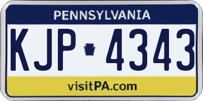 PA license plate KJP4343