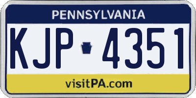 PA license plate KJP4351