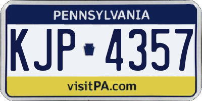 PA license plate KJP4357