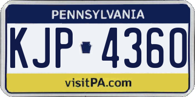PA license plate KJP4360