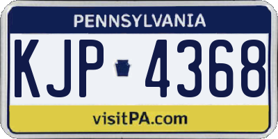 PA license plate KJP4368