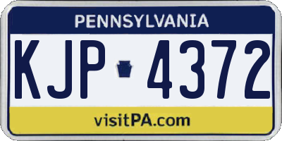PA license plate KJP4372