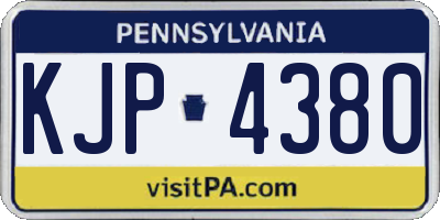 PA license plate KJP4380