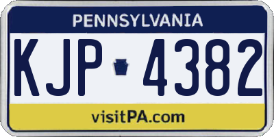 PA license plate KJP4382