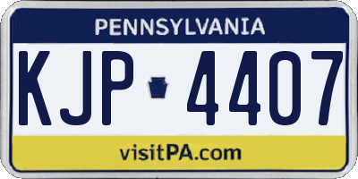 PA license plate KJP4407