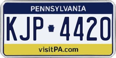 PA license plate KJP4420