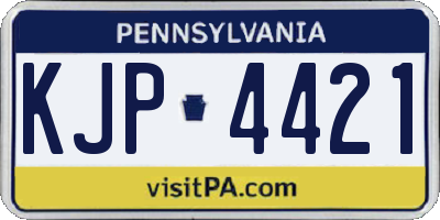 PA license plate KJP4421