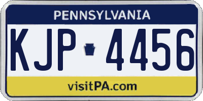 PA license plate KJP4456